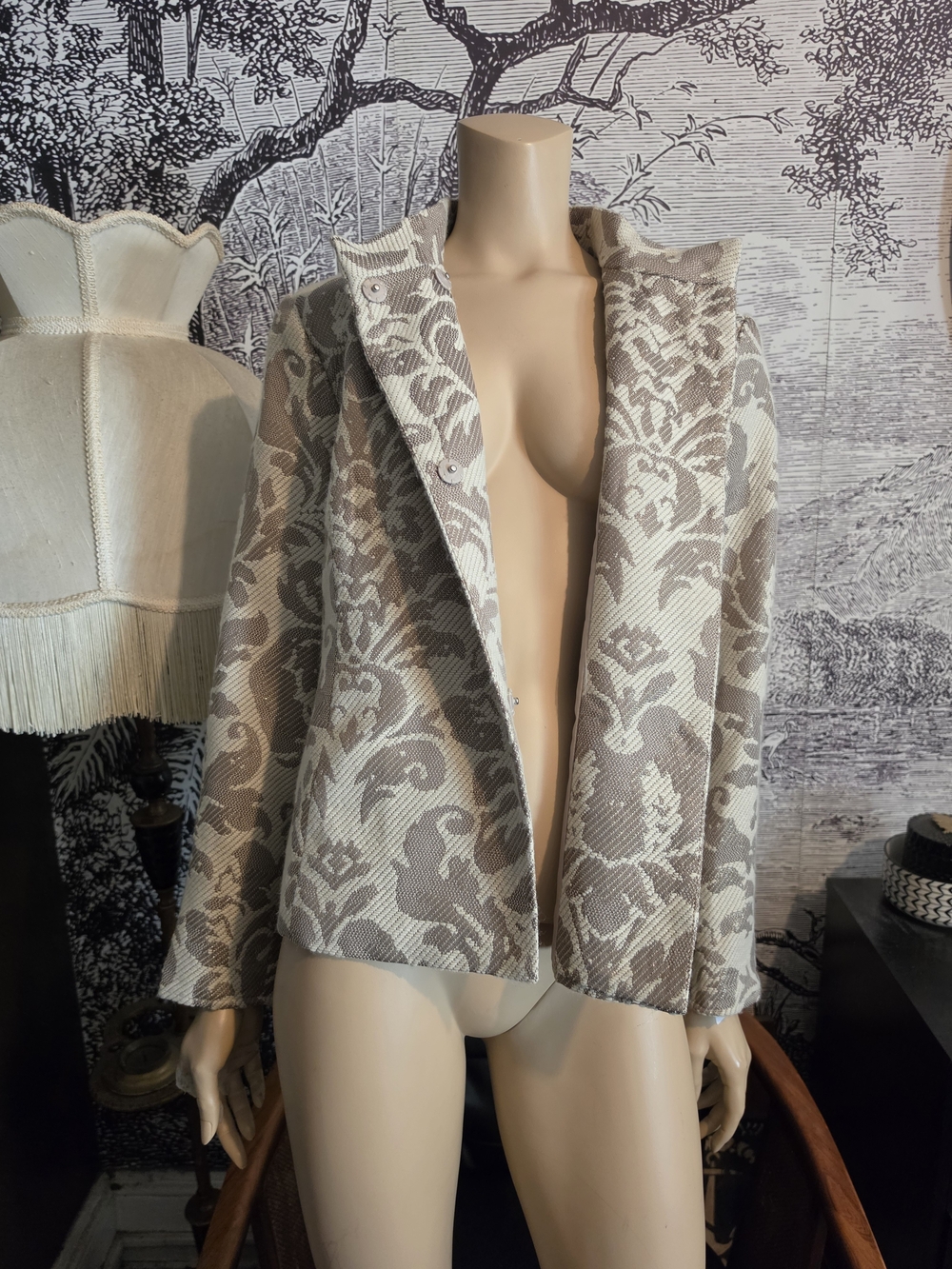 Coldwater Creek Metallic Jacquard Shimmer Jacket Blazer Size 12